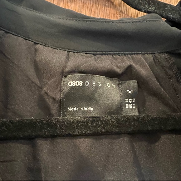 ASOS DESIGN Tall pleated midi shirt dress with embroidered sleeves in black - Picture 7 of 7